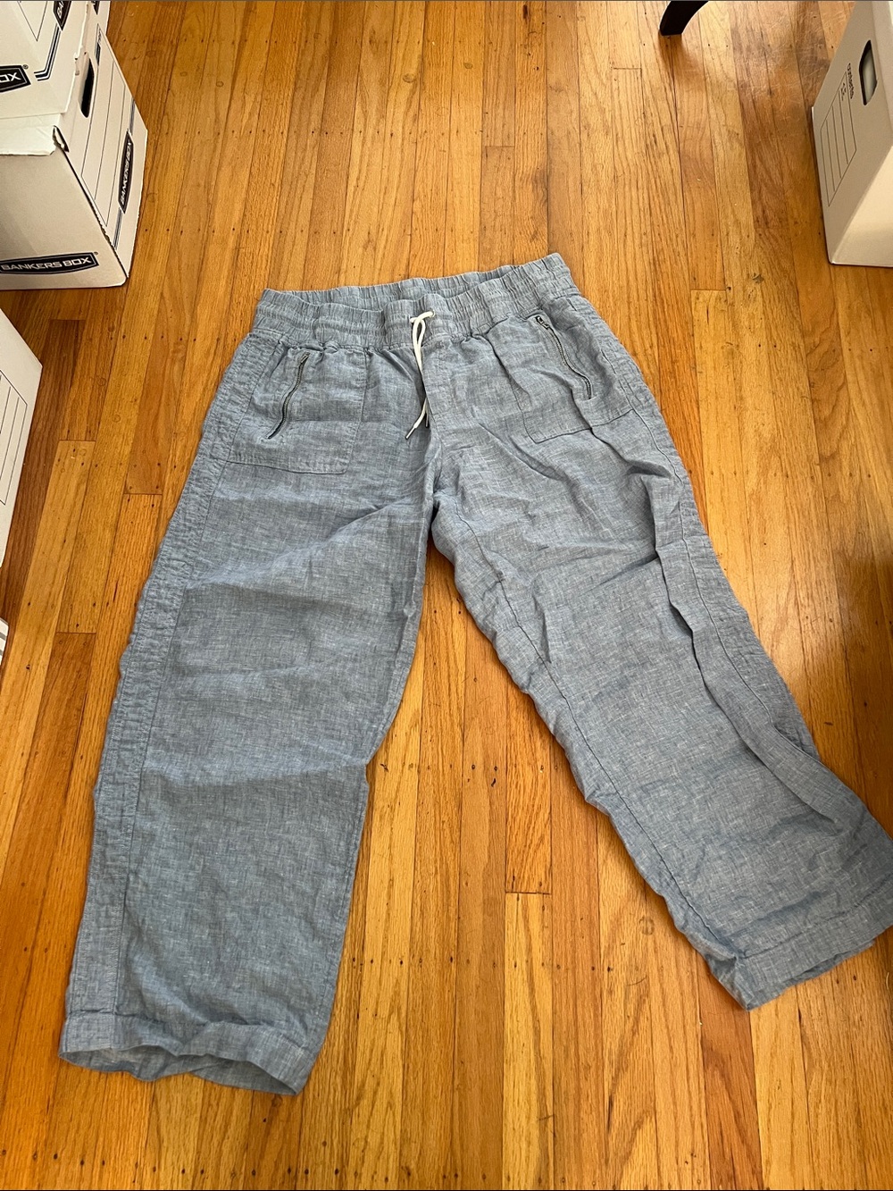 Light Blue Casual Drawstring Men's Pants